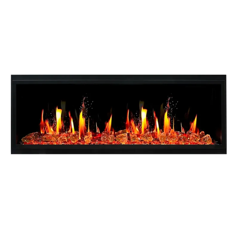 Express Delivery 2025 New Litedeer Homes Latitude II 58-inch Wall-Mounted Smart Electric Fireplace with Crackling Sounds, Multi-Flame Style, APP Reflective Amber Glass - ZEF58VA