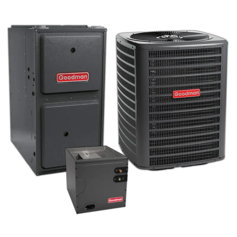 Bargain Goodman 2.5 Ton 14.3 SEER2 Central Air Conditioner, 96% AFUE 80K BTU Gas Furnace and Evaporator Coil