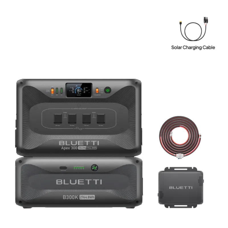 Bluetti Apex 300 Versatile Solar Generator Power Station (3,840W | 2,764.8Wh) + B300K Expansion Battery (2764.8Wh)+ Charger 1 Save Now