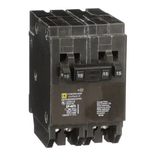 Seasonal Sale Schneider Electric HOMT1515240CP Tandem mini circuit breaker, Homeline, 2 x 1 pole at 15A, 1 x 2 pole at 40A, 120/240 VAC, 10 kA AIR, plug in mount
