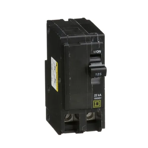 Schneider Electric QO2125VH Mini circuit breaker, QO, 125A, 2 pole, 120/240 VAC, 22 kA, plug in mount Fresh Stock