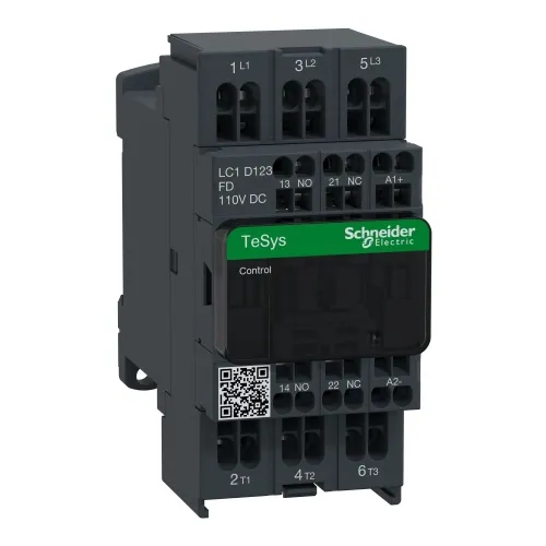 Same Day Shipping Schneider Electric LC1D123FD TeSys D Non-Reversing contactor - 3P(3 NO) - AC-3 - <= 440 V 12 A - 110 V DC coil