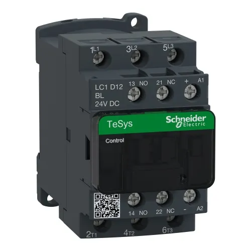 Schneider Electric LC1D12BL TeSys D IEC Non-Reversing contactor, 12 A, 3 P, 7.5 HP at 480 VAC, nonreversing, low consumption 24 VDC coil Limited Offer