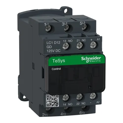 Save Now Schneider Electric LC1D12GD TeSys D IEC Non-Reversing contactor, 12 A, 3 P, 7.5 HP at 480 VAC, nonreversing, 125 VDC coil