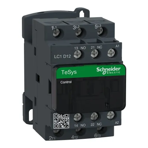 Schneider Electric LC1D12LE7 TeSys D IEC Non-Reversing contactor, 12 A, 3 P, 7.5 HP at 480 VAC, nonreversing, 208 VAC 50/60 Hz coil Markdown