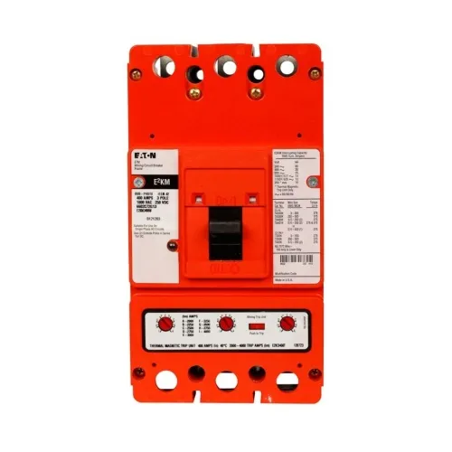 Fan Favorite Eaton E2KM3400MJA02D09 Mining Molded Case Circuit Breaker, E2 Series, 577 Max Volt, 400 Amp, Three Pole