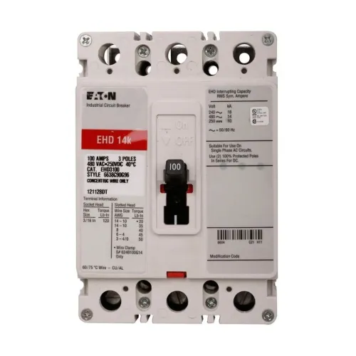 Eaton EHD3040D11M04 Molded Case Circuit Breaker, C Series, 480 Max Volt, 40 Amp, Three Pole Brand New