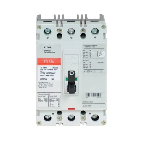 Order Now Eaton FD3150LU05 Molded Case Circuit Breaker, C Series, 600 Max Volt, 150 Amp, Three Pole