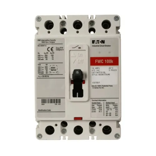 Eaton FWCF3050VWA0601 Molded Case Circuit Breaker, C Series, 690 Max Volt, 50 Amp, Three Pole One Day Deal