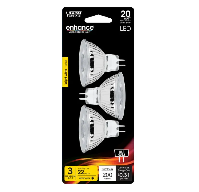 Limited Time Feit Electric BPBAB/930CA/3 Enhance Dimmable LED Bulb, 2.6 W
