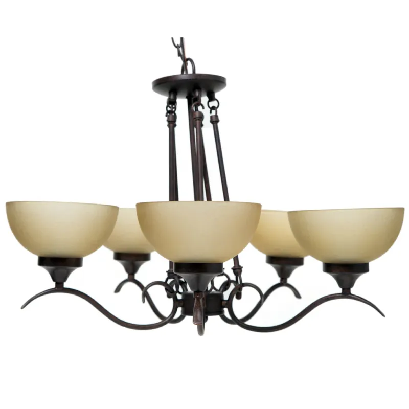 While Supplies Last Boston Harbor S-12-5C Five Light Chandelier, Noble Bronze
